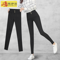 Leggings womens pants spring and autumn 2021 New plus velvet warm pencil small feet thin high waist thin black wear