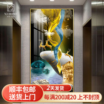 Entrance to the family Xuanguan Decorative Painting Aisle Mural Vertical Version Veranda End Elk Hanging Painting Modern Minimalist Living-room Light Extravaganza