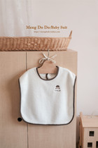 Mengdodo children's embroidered bib wash towel scarf super soft wipe towel baby travel multi-purpose towel