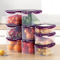 Fresh box Refrigerator special food grade plastic sealed lunch box Microwave heating lunch box frozen household storage