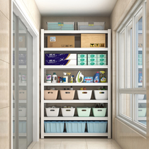 Balcony Shelving Kitchen Ground Floor Containing Shelf White Mobile Stratified Shelf Home Living Room Basement Storage Racks
