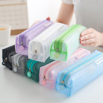 Net Yarn Pen Bag High School Students Brief Female Fashion Large Capacity Small Fresh Translucent Elementary School Students Cute Ins Day Series Middle School Students Small Crowdnet Red Mori Department Kindergarten Pencil Bag Pencil Case Creativity