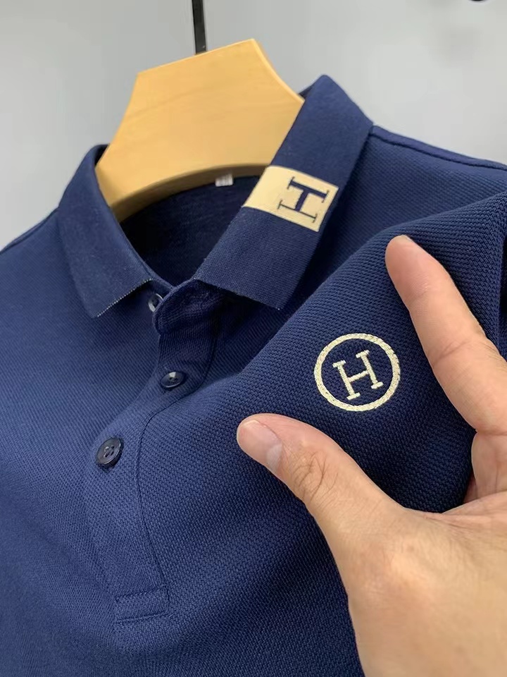 保罗polo衫男短袖t恤冰丝痞帅翻领衣服夏季商务潮牌高端纯棉半袖h详情