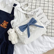 Bag Gentle sweet and beautiful ladies Slanted Satchel Women Canvas Ins Wind 100 Lap Single Shoulder Summer Fairy Cute Little Fresh