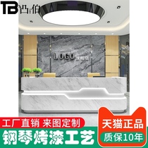 Paint front desk Imitation marble company cashier Front desk Reception desk Consultation Welcome desk Counter Bar customization