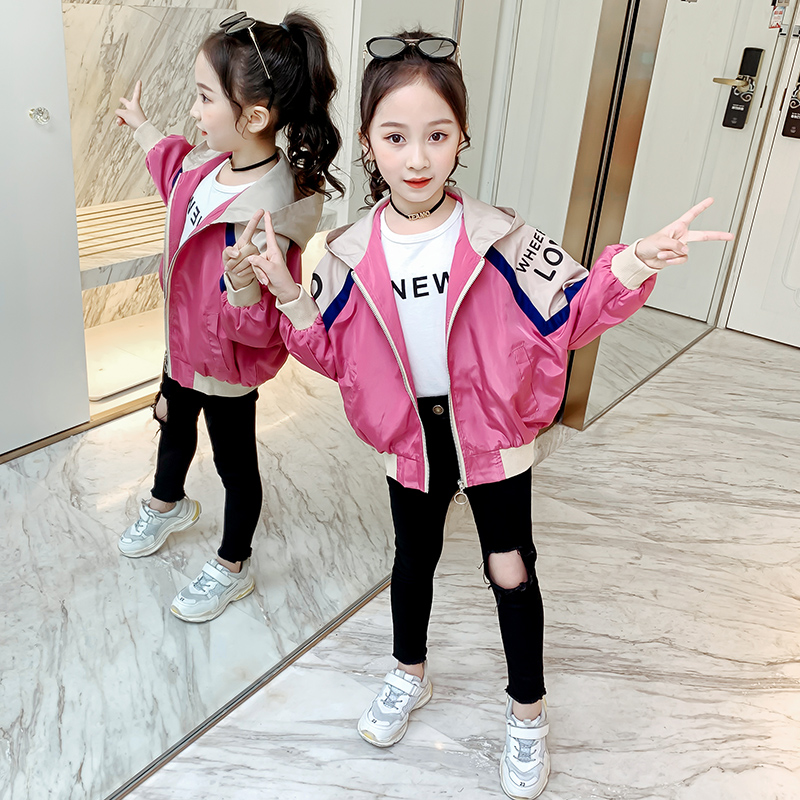  童裝女童秋裝2020新款韓版女大童兒童春秋季洋氣時尚網紅夾克外套