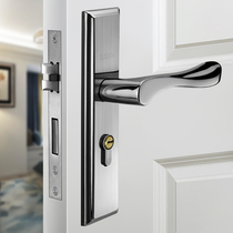 Indoor door lock Household brushed stainless steel room door Bedroom door universal adjustable handle lock Silent type lock heart