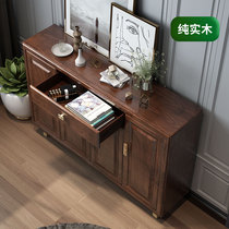 New Chinese style shoe cabinet solid wood home entrance doorway entrance cabinet American style vintage storage cabinet large capacity living room