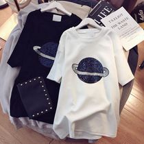 2022 new Korean version pure cotton short sleeve T-shirt woman with loose casual 100 hitch white blouses spring summer tide