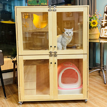 Cat Villa solid wood luxury two-story Cat House cat display cabinet cat hotel cat pet cage cat breeding cage cat room cat bed