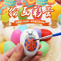 Easter eggs diy children handmade fake eggs simulation color toys hand painting graffiti coloring