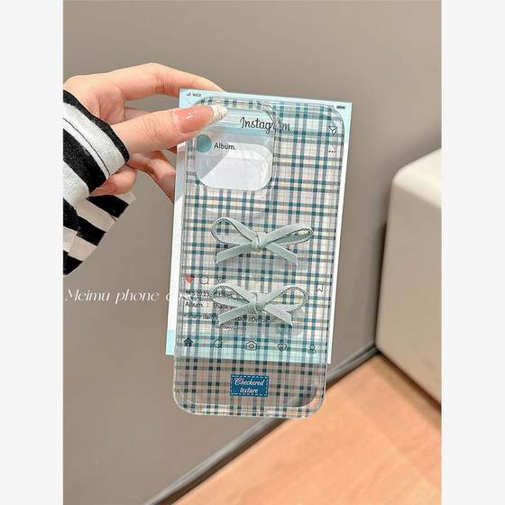 ins Korean style retro plaid three-dimensional bow suitable for Apple 16 promax mobile phone case iPhone 16 pro new 15 premium 13 simple 15 pro niche 14 pro women 16 personality full package ins Korean style retro plaid three-dimensional bow suitable for Apple 16 promax mobile phone case iPhone 16 pro new 15 premium 13 simple 15 pro niche 14 pro women 16 personality full package