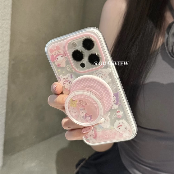 INS CUTE SANRIO 헤드 커버 SHAINK SHAING SEGNETIC ARMICTION BRACKET iPhone 16Promax Apple 15 휴대 전화 케이스 14Pro 2-in-one silicone 13 방지 16 보호 커버 INS CUTE SANRIO 헤드 커버 SHAINK SHAING SEGNETIC ARMICTION BRACKET iPhone 16Promax Apple 15 휴대 전화 케이스 14Pro 2-in-one silicone 13 방지 16 보호 커버