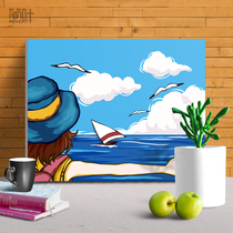 diy digital oil painting watercolor coloring filling decompression hanging painting hand painting hand drawing living room decoration oil color painting