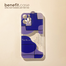 Benefit creative Klein blue block applies Apple 13promax mobile phone shell minimalist about iphone12mini personality xsmax small crowdxr transparent 8pl