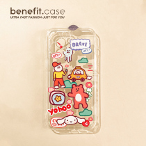 Benefit Japan-ROK cute graffiti small animals apply Apple 13promax mobile phone shell iphone12mini