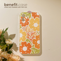 Benefit brief wind-ins orange blossom girl applies Apple 13promax full pack mobile phone shell iphone12mini protective sleeve xsmax silica gel xr8p