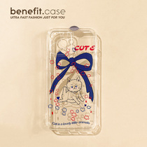 Benefit Japan-ROK cute butterfly knot kitty applies Apple 13promax mobile phone shell iphone12 silicone mini soft xsmax cartoon xr transparent 8pl