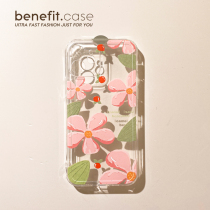 Benefit oil painting peach flower ins apply Apple 13promax mobile phone shell iphone12mini protective sleeve xsmax little fresh xr art 8plu