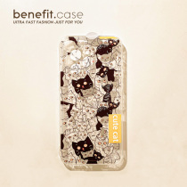 Benefi creative full screen line black and white cat applicable apple 13promax mobile phone shell iphone12 transparent mini about xsmax Japan-ROK xr cute 8pl