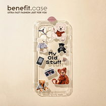 Benefit Japan-ROK cute sticker Cubs apply Apple 13promax mobile phone shell cartoon iphone12mini transparent xsmax teenage girl xr original 8pl