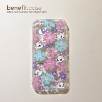Benefit Mary Cat Cherry Blossom Applies Apple 13 Phone Shell iphone13proMax Protective Sleeve 13mini Original Printed Teenage Girl Transparent Soft Silicone Gel