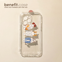 Benefit Japan-ROK cartoon kitten paper to apply Apple 13promax mobile phone shell minimalist iphone12mini cute xsmax niche xr transparent 8pl