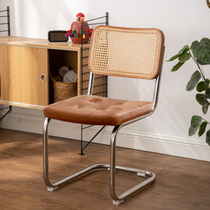 Rattan Chair Nordic Solid Wood Home Designer Dining Chair Medieval Chair Mesh Red Cafe Hotel Casual Ins chairs