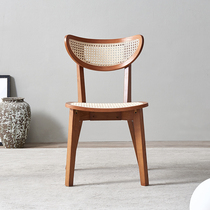 World Selection Solid Wood Dining Chair Bookhouse Rattan back chair Modern minimalist Restaurant medieval chair Nordic Home Computer chair