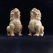 Boxwood Pixiu Wangtian Roaring Handle Pieces Home Office Decoration God Beast Small Pixiu Roaring to the Sky Text Play Decoration