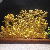 Boxwood Carving Eight Immortals Crossing the Sea Hollow Fine Carving Ornament Desk Living Room Home Antique Frame Decoration Craft