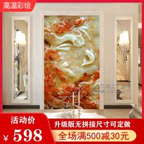 Art glass custom screen Aisle partition living room double-sided matte translucent painted new tempered deep carving
