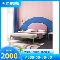 Tylessee Nordic Ins Wind Simple Light Extravaganza Red Custom Soft Bag Iron Art Bed Minimalist Modern 1 8 m Double Bed