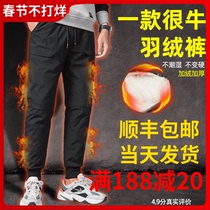 Down pants men wear warm Northeast outdoor duck down pants minus 40 degrees 30 degrees cold thickened tooling cotton pants