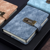 Password book thickened password diary with lock password lock fingerprint College student super thick notebook notebook notebook simple literary retro encryption notebook creative girl exquisite hand Ledger