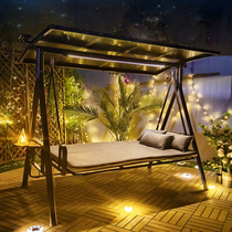 Yiyang courtyard garden swing hanging chair outdoor furniture Internet celebrity hanging basket hanging chair indoor and outdoor three-person swing hammock