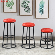 Modern Minimalist Bar Bench Retro Iron Art High Footstool Bar Chair Cashiers mobile phone Shop Business hall Milk Tea Round Stool