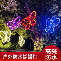 Led butterfly light styling light outdoor waterproofing engineering brightening arrangement decorative lights hanging on a tree