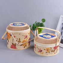 Dim Sum logo gift food Mid-Autumn Festival simple meringue portable basket Moon cake gift box packaging box high-end Chinese style