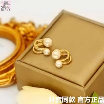 Douyin Winnie light luxury jewelry same model recommended fashion double-layer U-shaped beads earrings WLL-9190 Yinqi jewelry