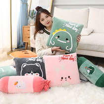 Car Load Holding Pillow Quilt Dual-use Thickened Vehicle Winter Car Pillow Quilt Integrated Blanket Two-in-one Back Cushion