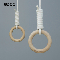 Wow children's rings household baby stretching exercise solid wood horizontal bar pull-up pull-up ring climbing indoor training