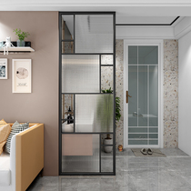 Nordic Changhong glass screen partition living room light luxury entry stainless steel bathroom dry area wash table blocking wall
