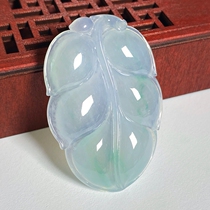 Colorful Yunnan Myanmar A goods natural jadeite with certificate ice species floating flower leaf pendant