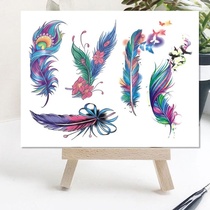 Tattoo durable waterproof year cover scar color feather female sexy clavicle arm hipster sticker cute