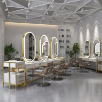 Net Red Beauty Hair Shop Mirror Table in the Hairdresse Shop Special Mirror Desk Hair Salon Mirror Brief Fashion Dyeing and Dyeing Mirror Table