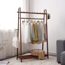 Solid Wood Hanger Floor Bedroom Clothing Cap Shelf Disposal Home Wood White Wax Wood Art Assembly Light Lavish Creative Bracket