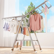 Windproof hanging hanger dual-purpose drying rack floor-to-ceiling folding indoor balcony home universal balcony type sunburning quilt artifact
