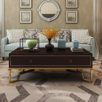 Coffee table modern villa living room coffee table simple modern paint drawer storage table tea table stainless steel tea table