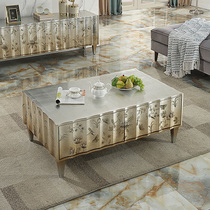 Light luxury tea table modern furniture paint carved multifunctional cabinet non-retractable integrated Villa living room cabinet